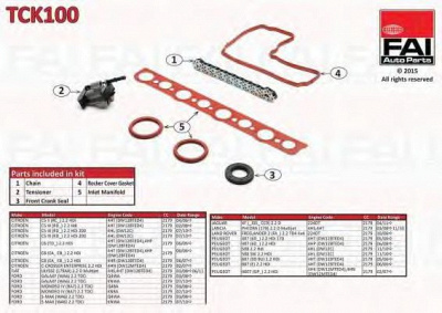 FAI AUTOPARTS tck100 -  Комплект цепи привода распредвала